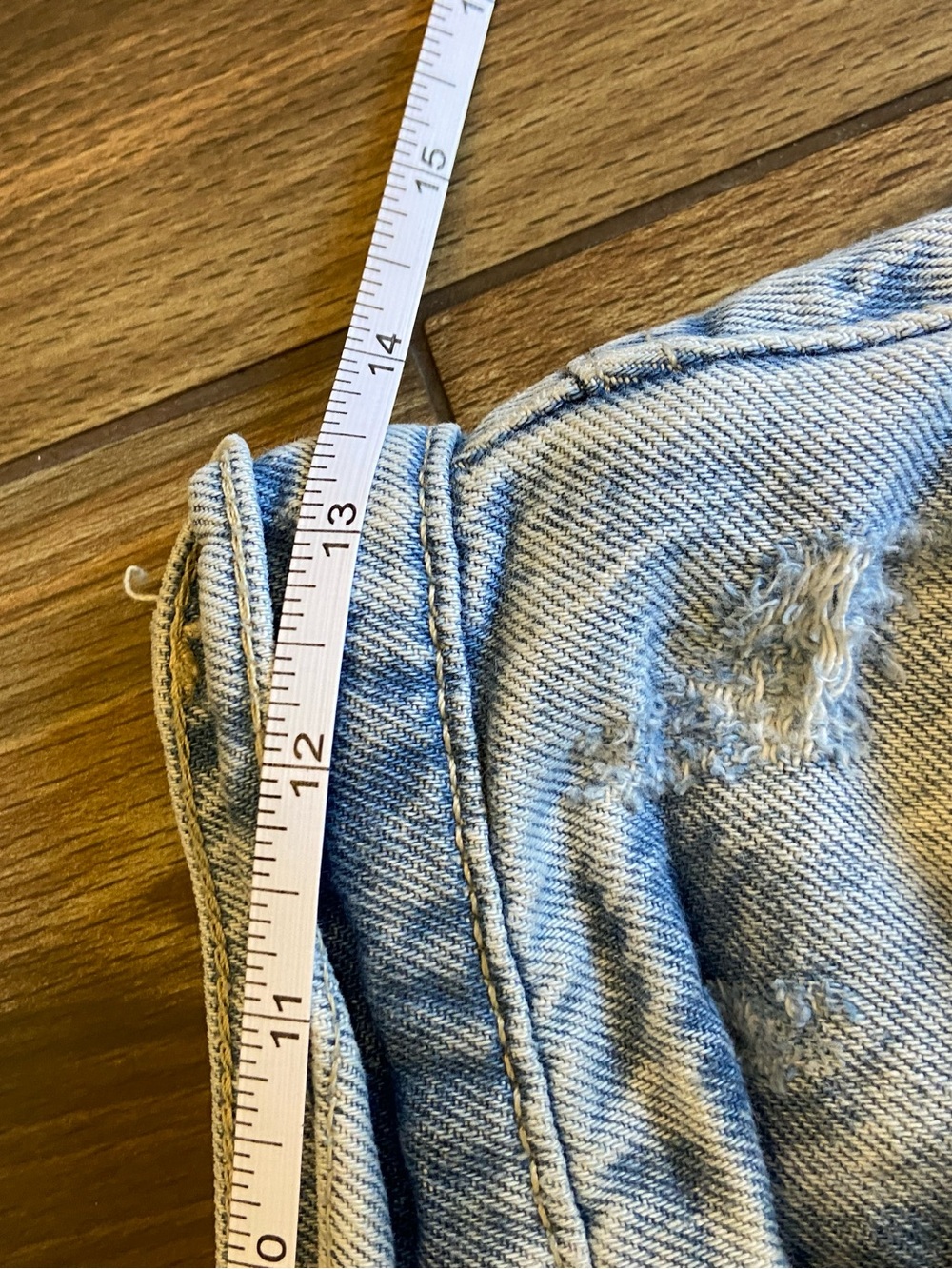 High-Rise Light Blue Distressed Wide-Leg Jeans - Women - Picture 7 of 8